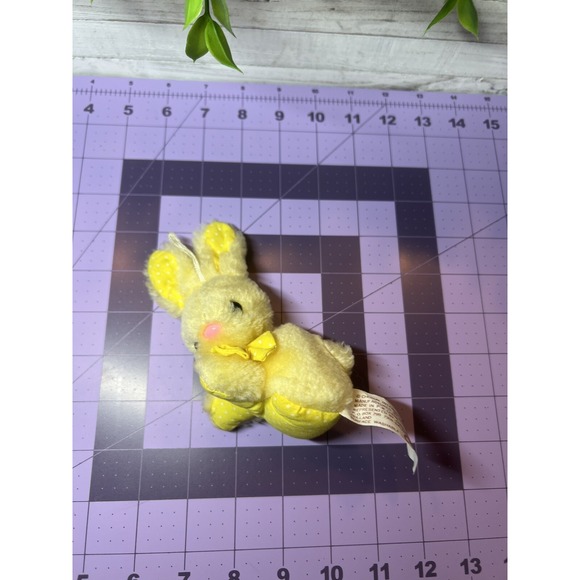 Vintage. Chosun Bunny Plush Soft Toy *Yellow & White Poka Dot - Picture 6 of 6